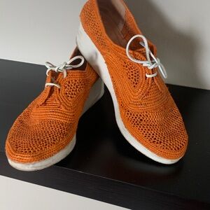Orange Knit strow women Shoes size 7